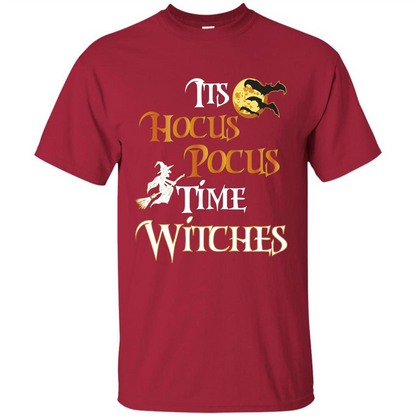 Halloween Witch T-shirt It's Hocus Pocus Time Witches Cardinal