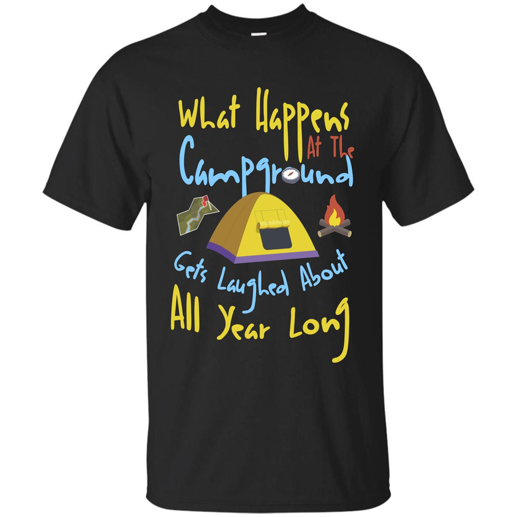 Camping T-shirtWhat Happens At The Campground T-shirt Black