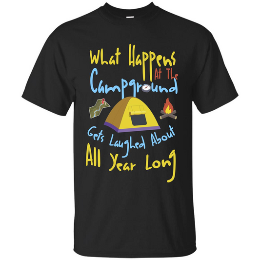 Camping T-shirtWhat Happens At The Campground T-shirt Black