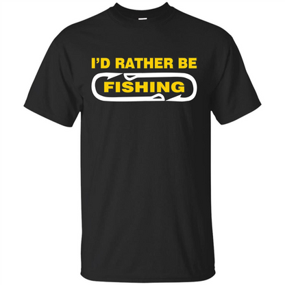 I'd Rather Be Love Fishing T-shirt Black