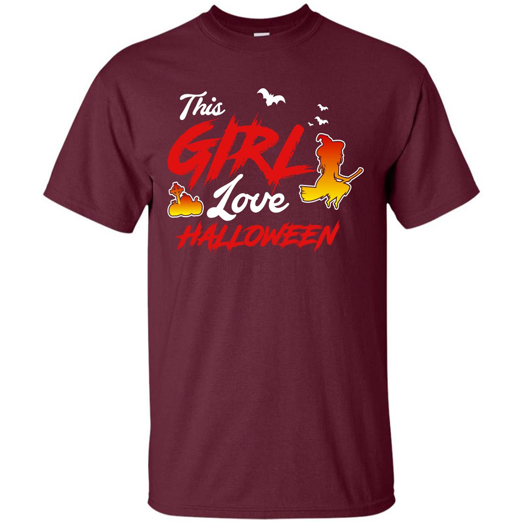 Halloween T-shirt This Girl Love Halloween Maroon