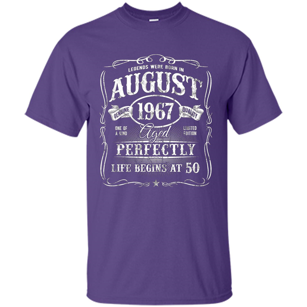 Legends Were Born In August 1967 T-shirt Purple