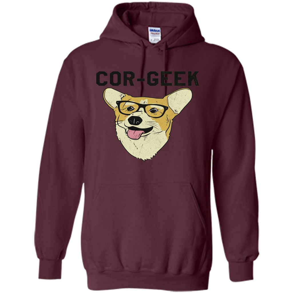 Cor-Geek Funny Corgi Nerd T-shirt Maroon