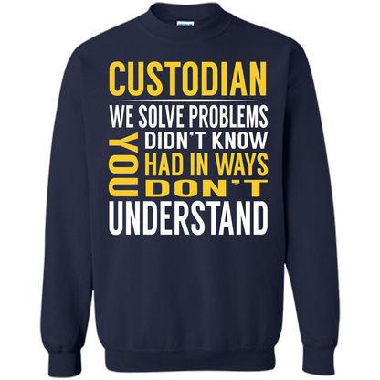 Custodian Solve Problems T-shirt Navy