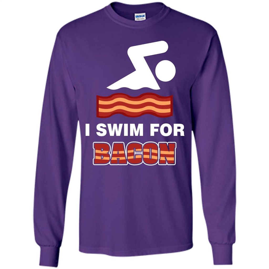 Bacon T-shirt I Swim For Bacon T-shirt Purple