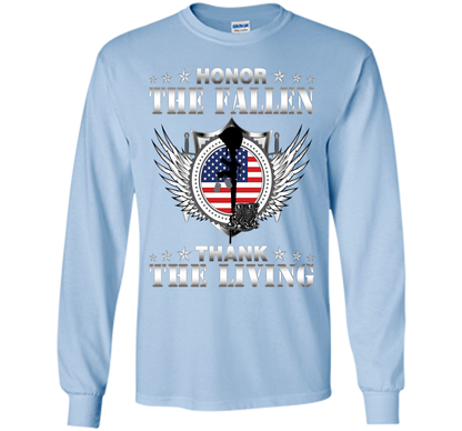 Honor The Fallen Thank The Living T-Shirt Memorial's Day t-shirt Light Blue