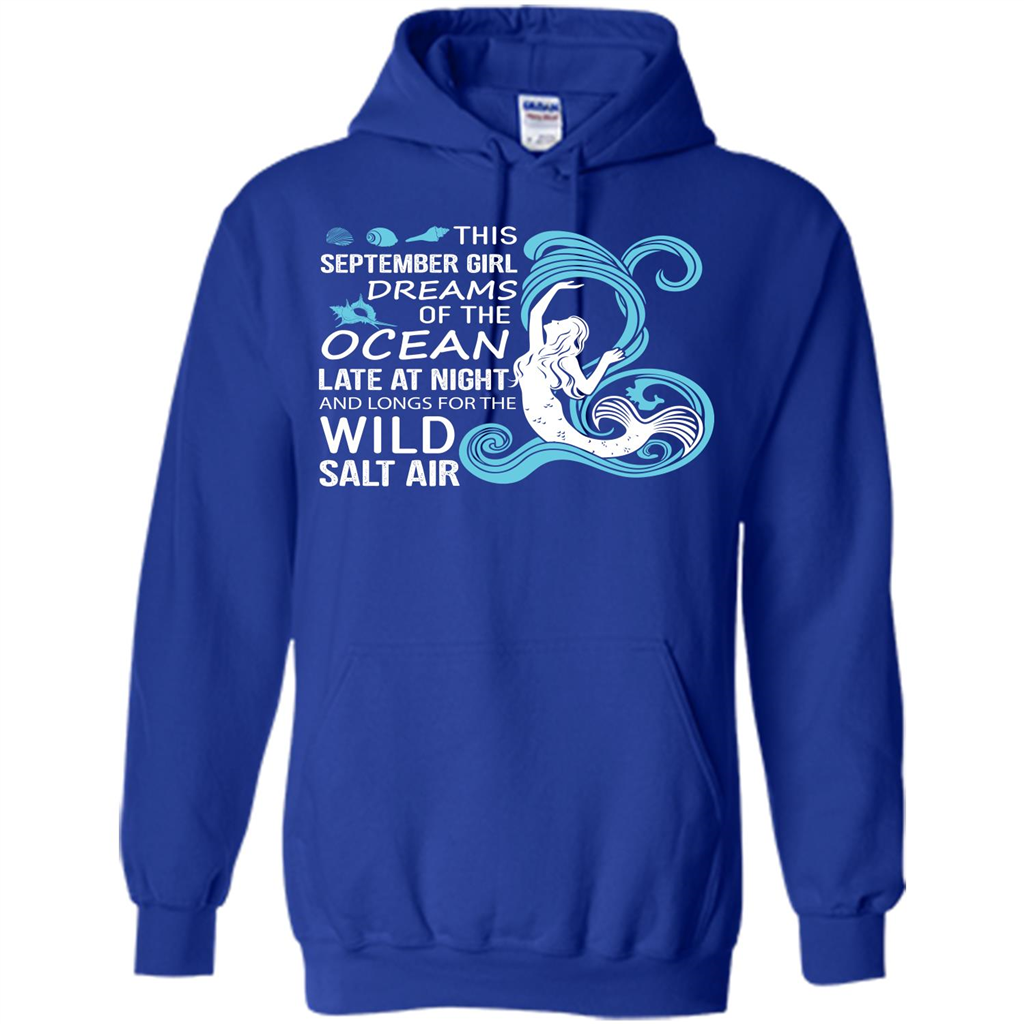 This September Girl Dreams Of The Ocean Late At Night T-shirt Royal