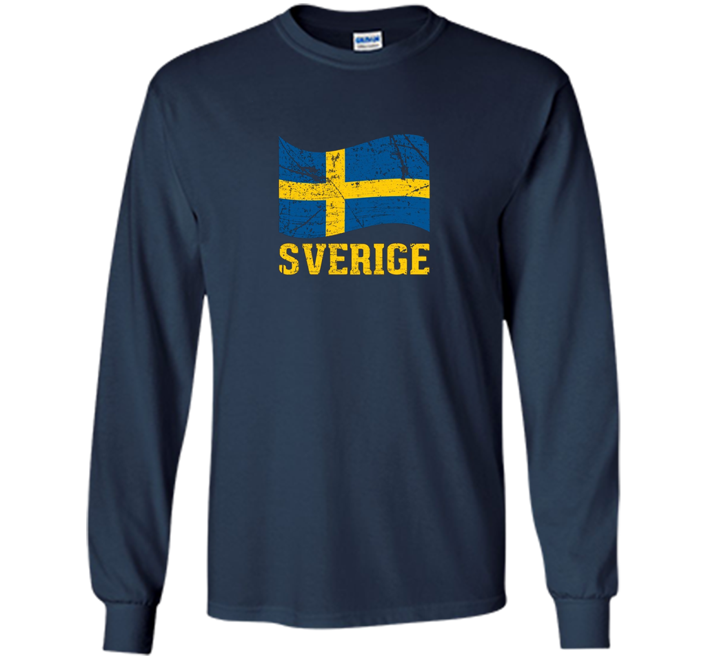 Swedish Flag, Sverige Souvenir Vintage T-Shirt t-shirt Navy