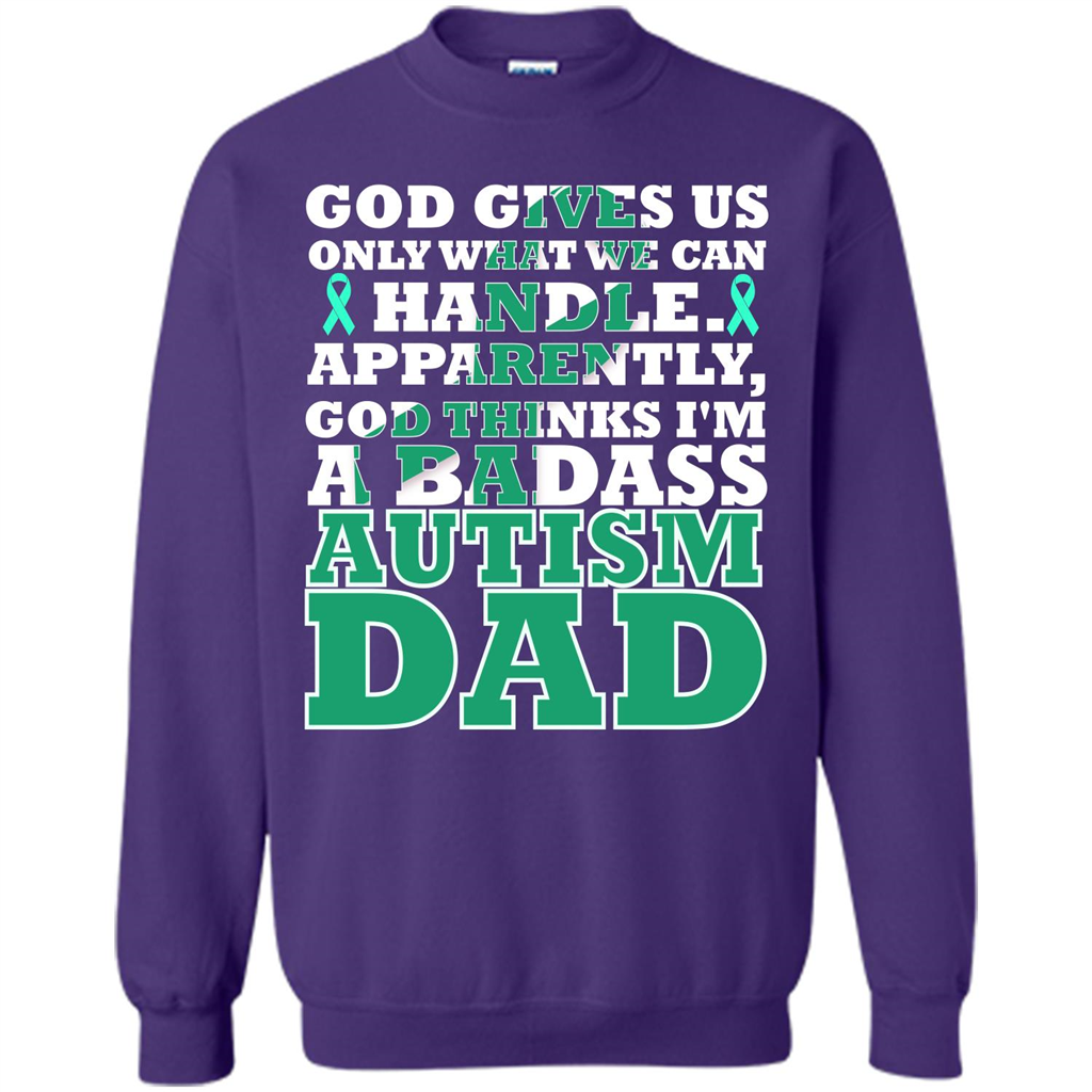 Autism Dad. I'm A Badass Autism Dad T-shirt Orange