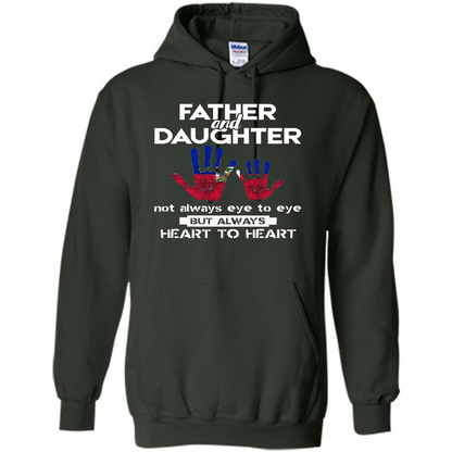 Father And Daughter Father's Day T-shirt Heart To Heart Forest Green