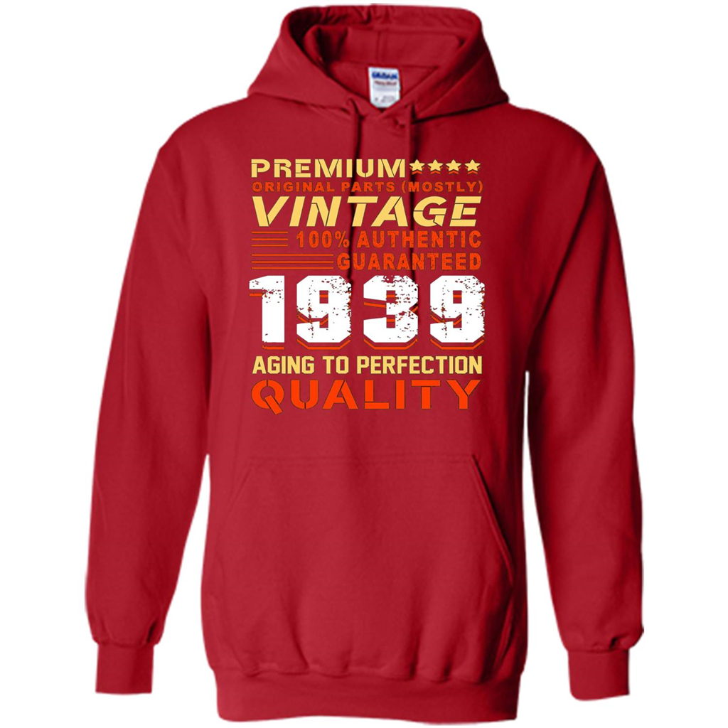 Funny Birthday T-shirt Vintage 1939 Red