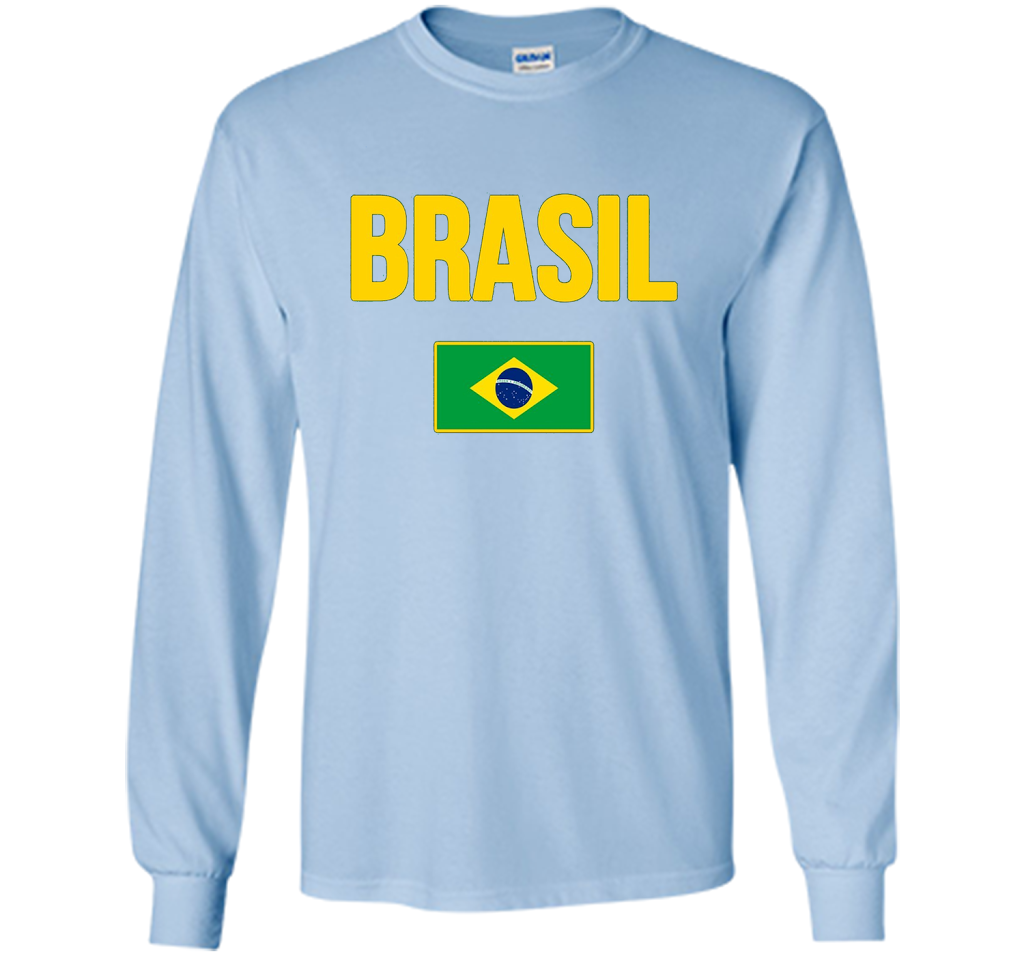 BRASIL T-shirt Brazilian National Country Flag Tee Camiseta cool shirt Light Blue