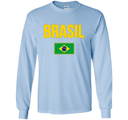 BRASIL T-shirt Brazilian National Country Flag Tee Camiseta cool shirt Light Blue