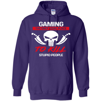 Gamer T-shirt The Only Legal Place To Kill Stupid People T-shirt Purple
