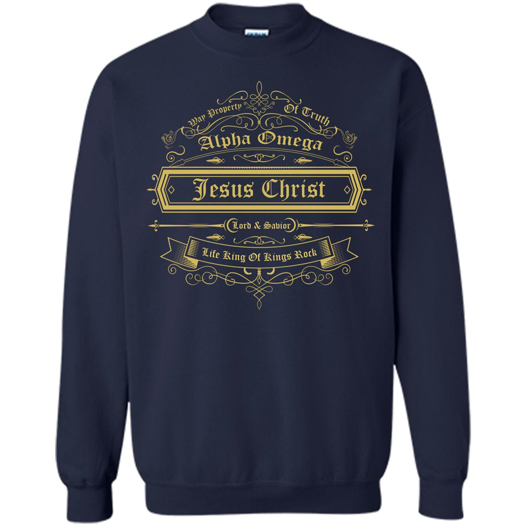 Christian T-shirt Way Property Of Truth Jesus Christ Alpha Omega Lord Navy