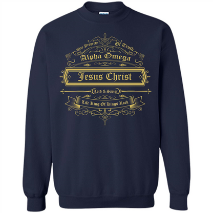 Christian T-shirt Way Property Of Truth Jesus Christ Alpha Omega Lord Navy
