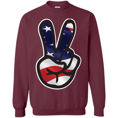 Amreican Flag Peace Guy T-shirt Maroon