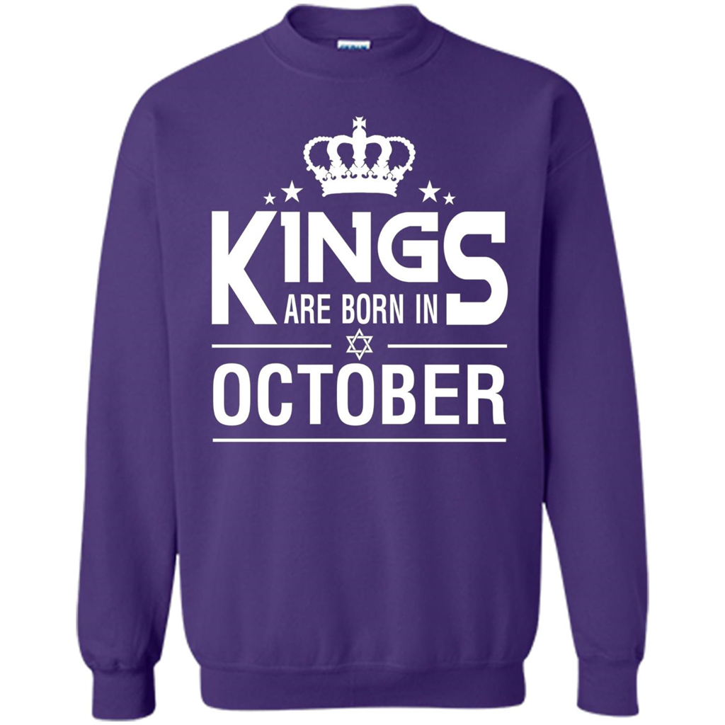 October Birthday T-shirt Kings Are Born In October Purple