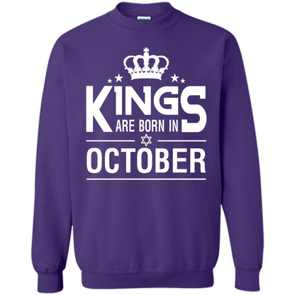 October Birthday T-shirt Kings Are Born In October Purple