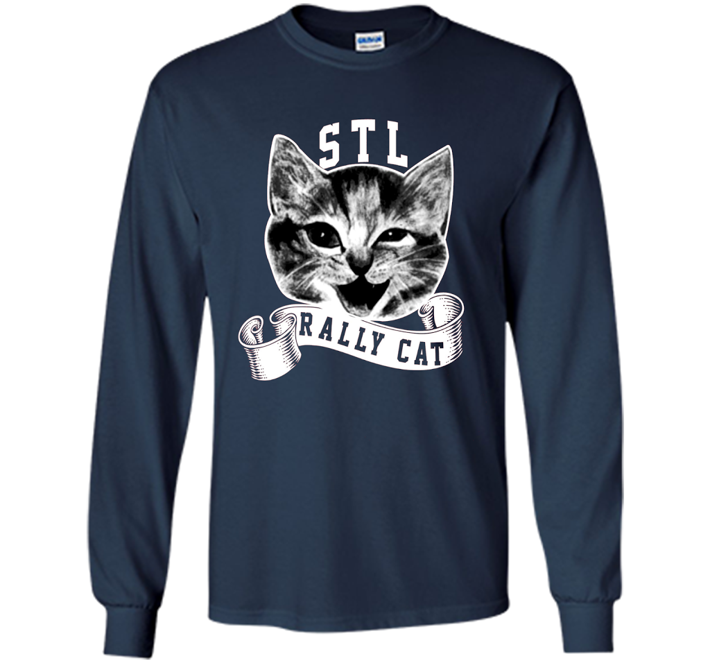 Cat Lover T-shirt Saint Louis Rally Cat T-shirt Navy