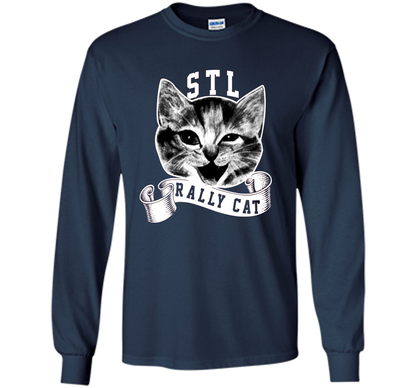 Cat Lover T-shirt Saint Louis Rally Cat T-shirt Navy
