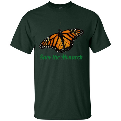 Save the Monarch Butterfly T-shirt Forest Green
