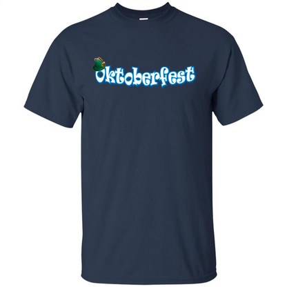 Oktoberfest Tyrolean Hat German T-Shirt Navy