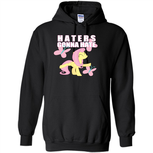 Haters Gonna Hate T-shirt Fluttershy And Butterflies Black