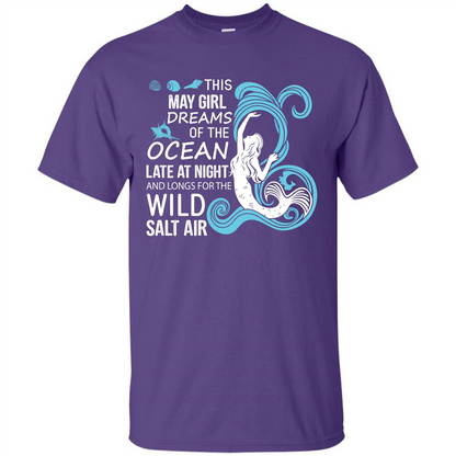 This May Girl Dreams Of The Ocean Late At Night T-shirt Purple