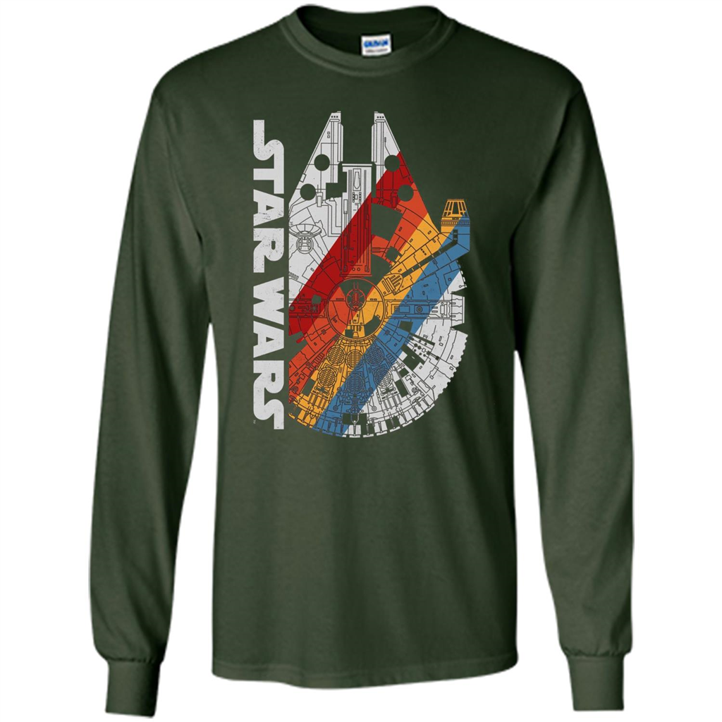Movie T-shirt The Millennium Falcon Wears Retro Stripes T-shirt Forest Green