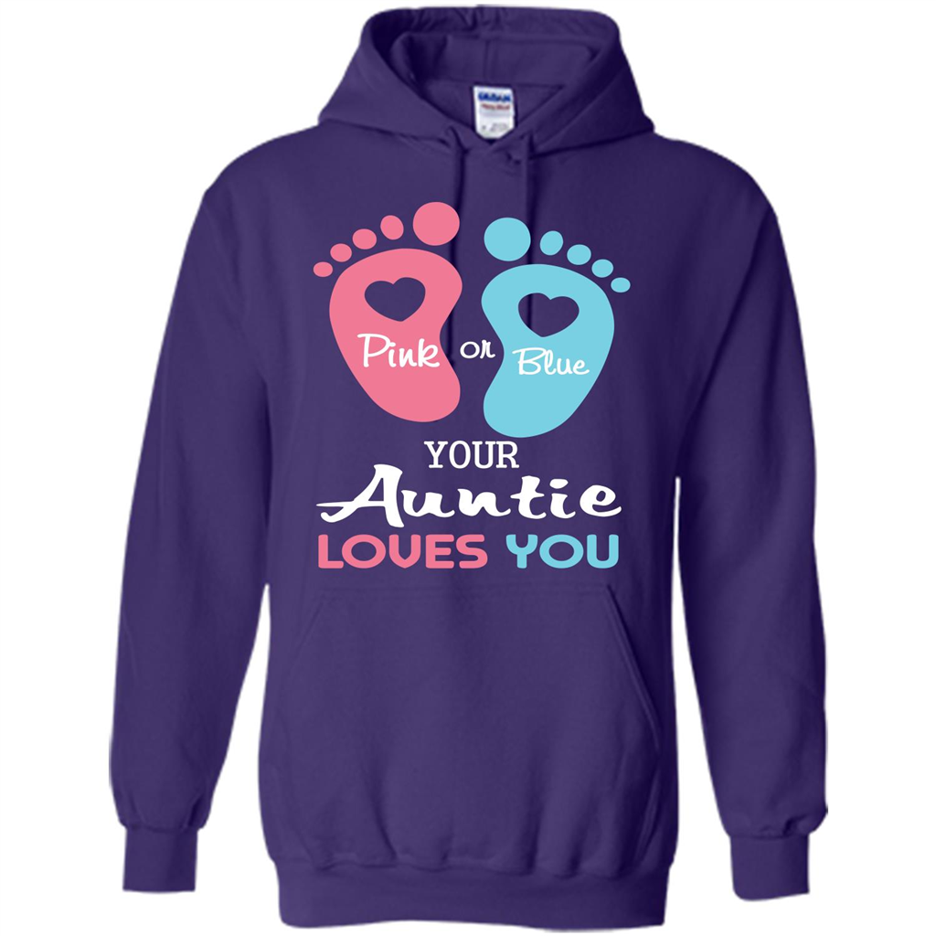 Baby T-shirt Pink Or Blue Your Auntie Loves You Purple