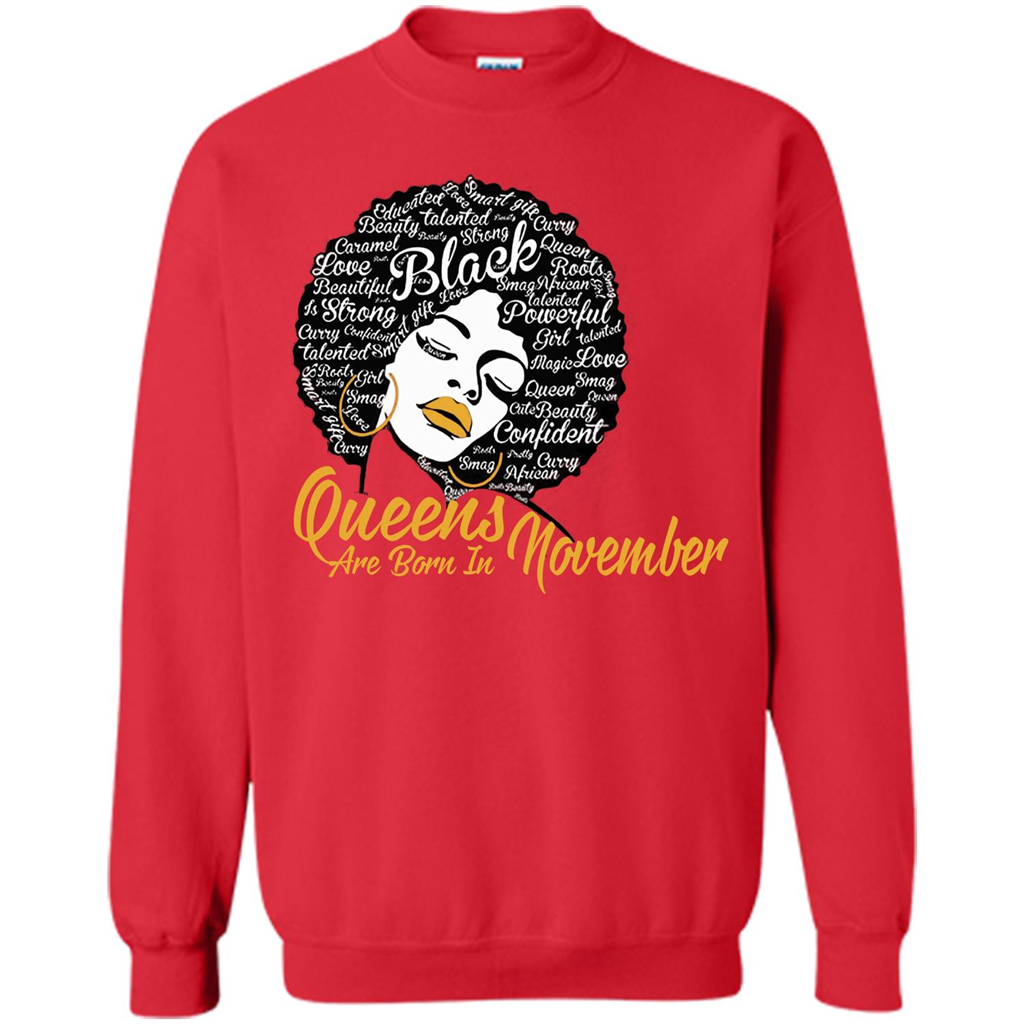 Queen Are Born In November T-shirt Red