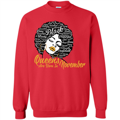 Queen Are Born In November T-shirt Red