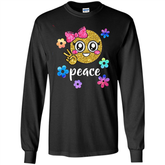 Cute Emoji Peace T-shirt Black