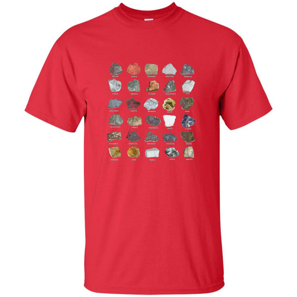 Ores and Minerals Gems and Crystals Rock Collecting T-shirt Red