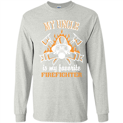 Firefighter Uncle T-shirt My Uncle Is My Favorite Firefighter Ash