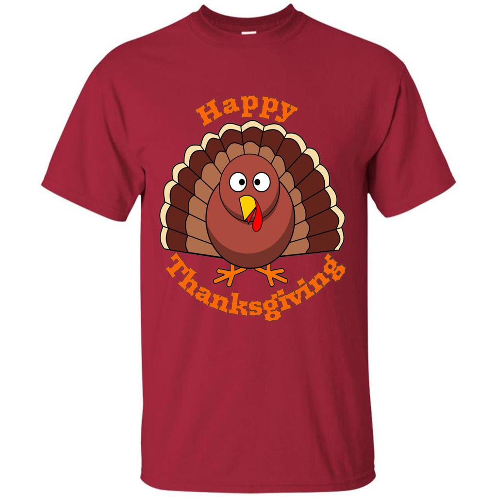 Happy Thanksgiving With Turkey T-shirt Cardinal