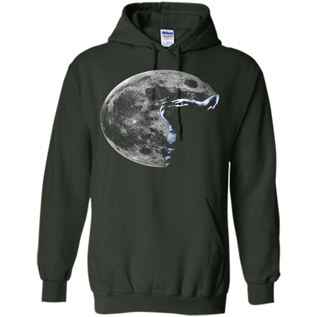 Cat Lover T-shirt Cat And Moon Forest Green