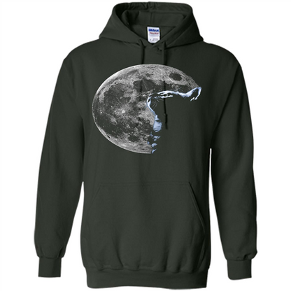 Cat Lover T-shirt Cat And Moon Forest Green