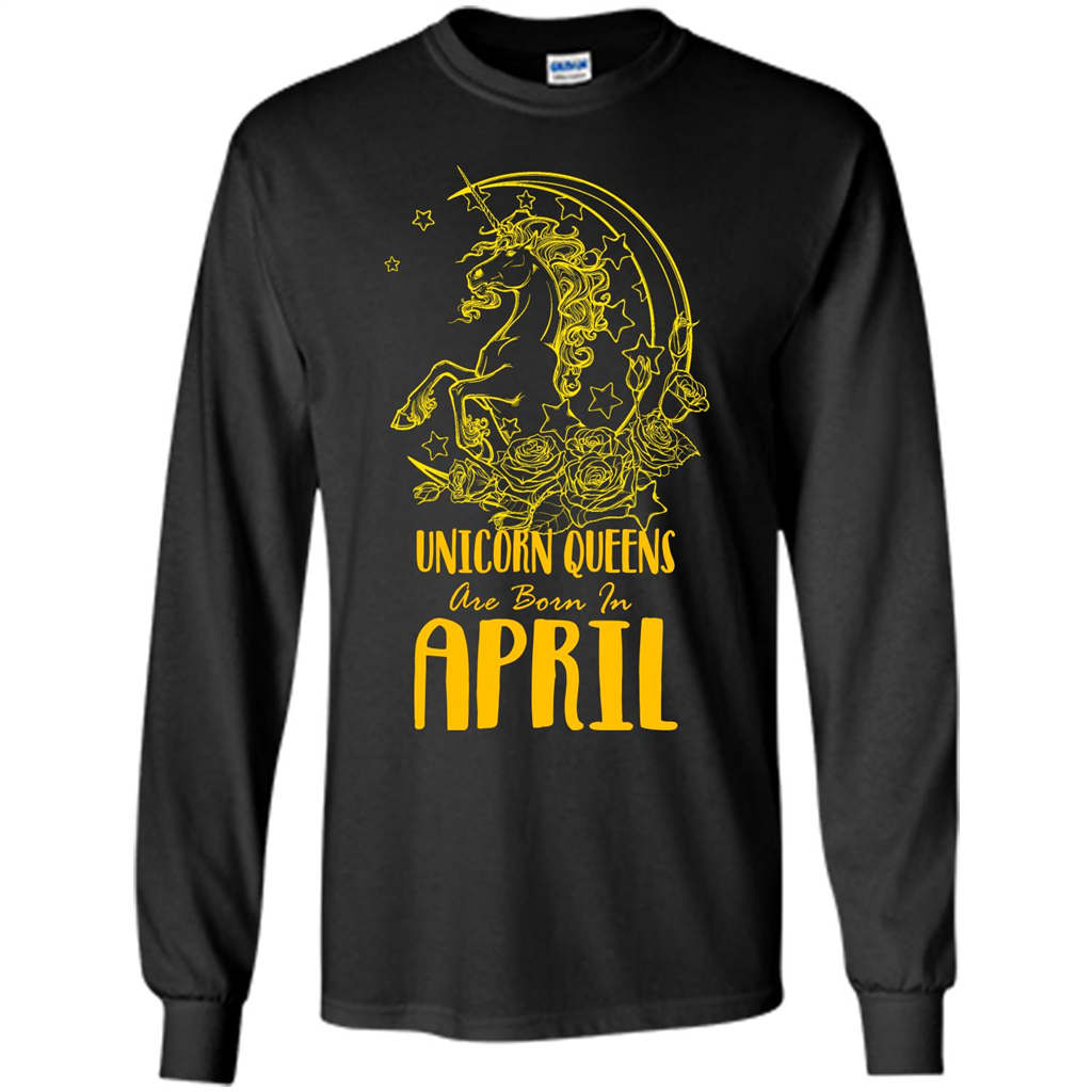 April Unicorn T-shirt Unicorn Queens Are Born In April Black