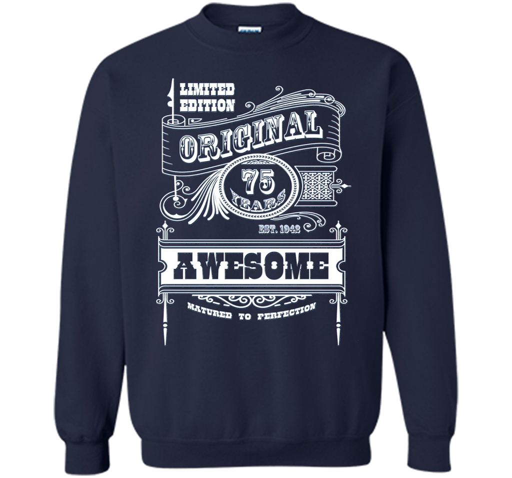 Best 75th Birthday Made in 1942 Awesome T-Shirt Gift Idea shirt Navy