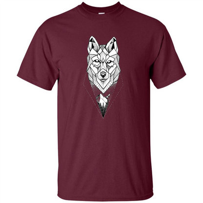 Wolf Moon Mountain Dreamcatcher Bohemian Spirit T-shirt Maroon