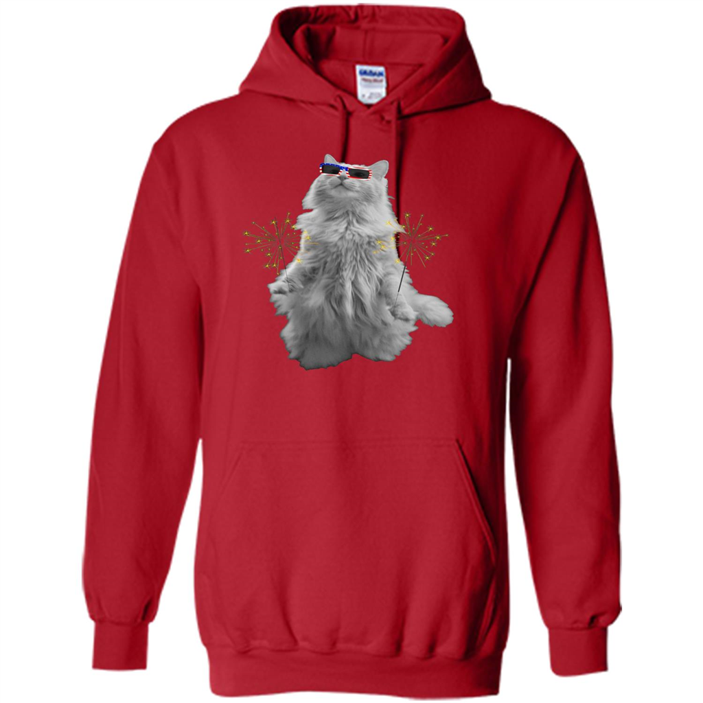 Funny Patriot Cat T-shirt Meowica Red