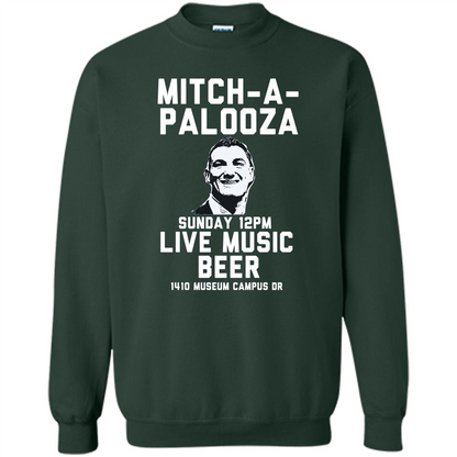 Mitch-a-palooza Live Music Beer T-shirt Forest Green
