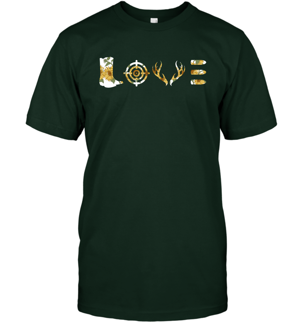 Hunting Girls Sunflower Shirt T-Shirt T-Shirt Forest Green