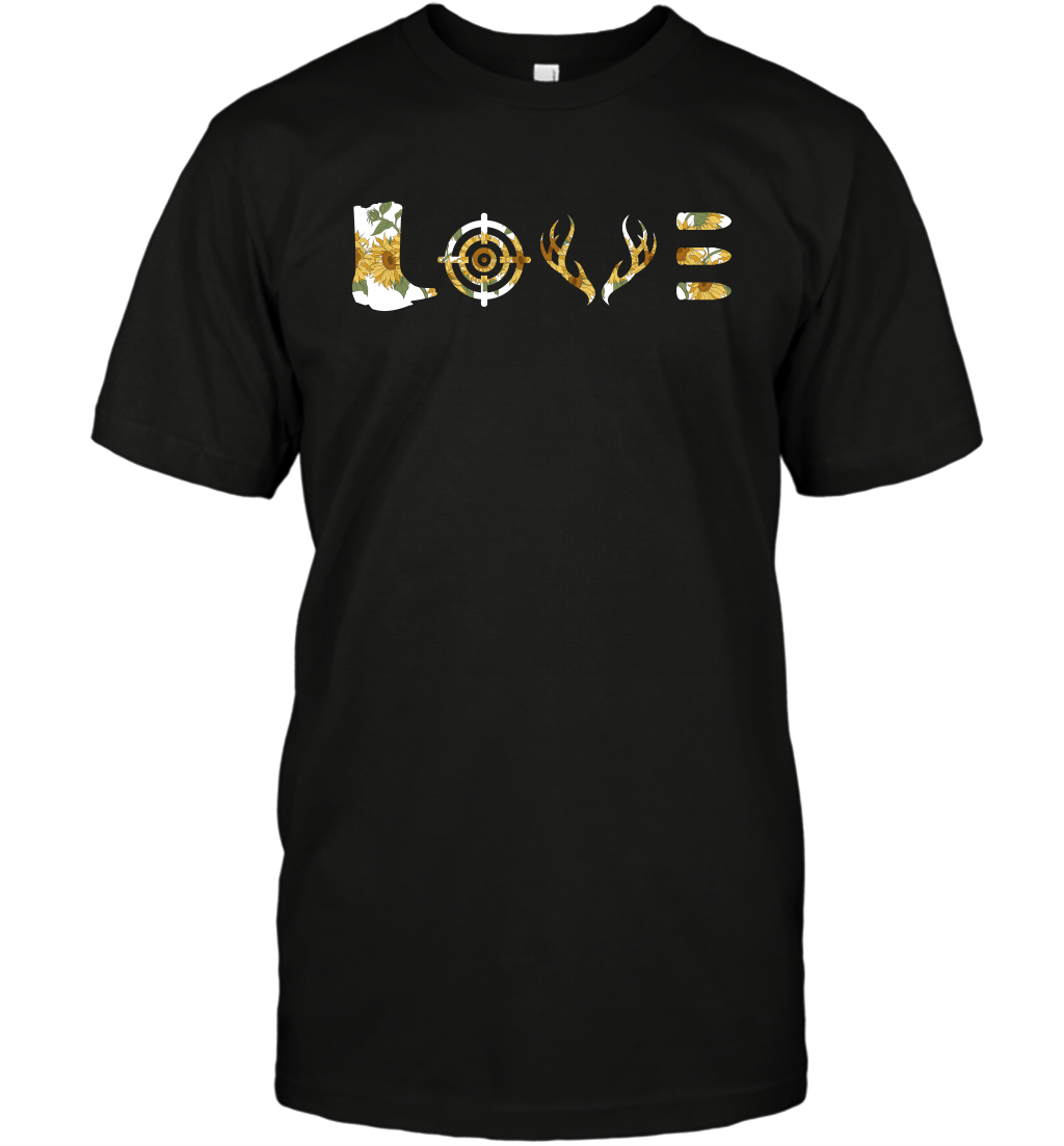 Hunting Girls Sunflower Shirt T-Shirt T-Shirt Black