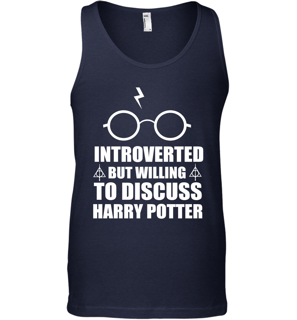 Introverted But Willing To Discuss Harry Potter Tank Top Tank Top Navy