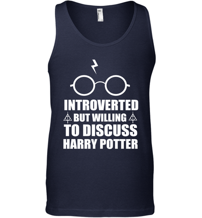 Introverted But Willing To Discuss Harry Potter Tank Top Tank Top Navy