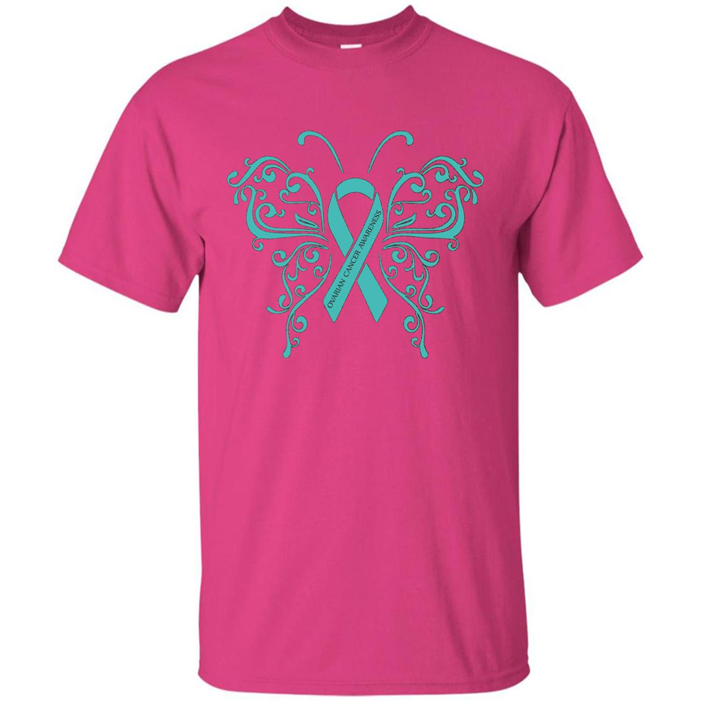 Ovarian Cancer Awareness Butterfly T-Shirt Heliconia
