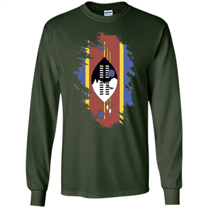 Flag of Swaziland T-shirt National Swaziland T-shirt Forest Green